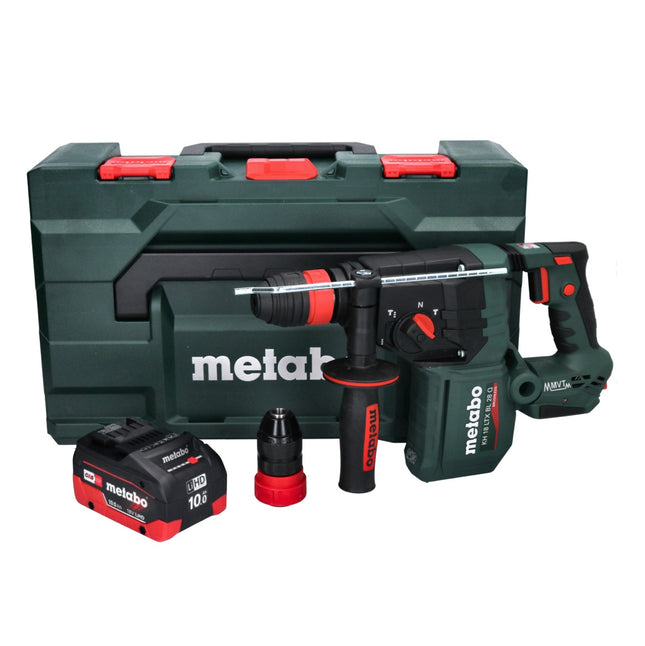 Metabo KH 18 LTX BL 28 Q Marteau perforateur sans fil 18 V 3 J SDS plus Brushless + 1x batterie 10,0 Ah + metaBOX - sans chargeur