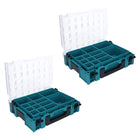 Makita MAKPAC 1 organiser set 2x small parts case 395 x 295 x 110 mm ( 2x 191X80-2 ) with 13x box insert