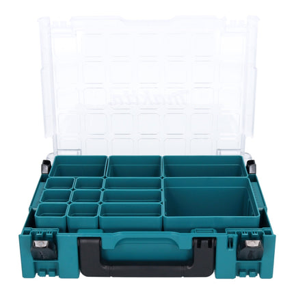Makita MAKPAC 1 organiser set 2x small parts case 395 x 295 x 110 mm ( 2x 191X80-2 ) with 13x box insert