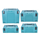 Makita Makpac set tamaño 1 + 2 + 3 + 4 caja de transporte y caja de herramientas