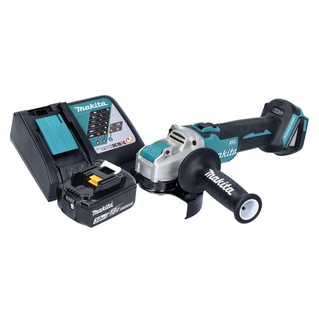 Smerigliatrice angolare a batteria Makita DGA 521 RF1X1 18 V 125 mm X-LOCK Brushless + 1x batteria ricaricabile 3,0 Ah + caricabatterie