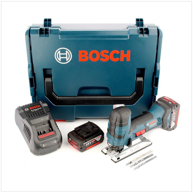 Bosch GST 18V-LI S cordless jigsaw 18 V 120 mm ( 06015A5171 ) + 2x rechargeable battery 5.0 Ah + charger + L-Boxx