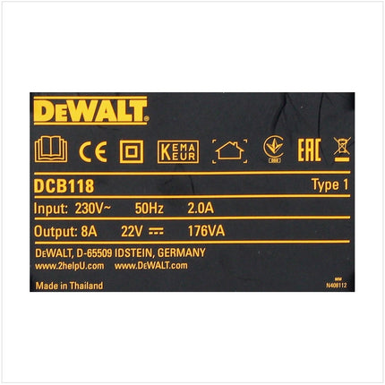 DeWalt DCB 118 XR FlexVolt 54 V / 18 V battery Fast charger
