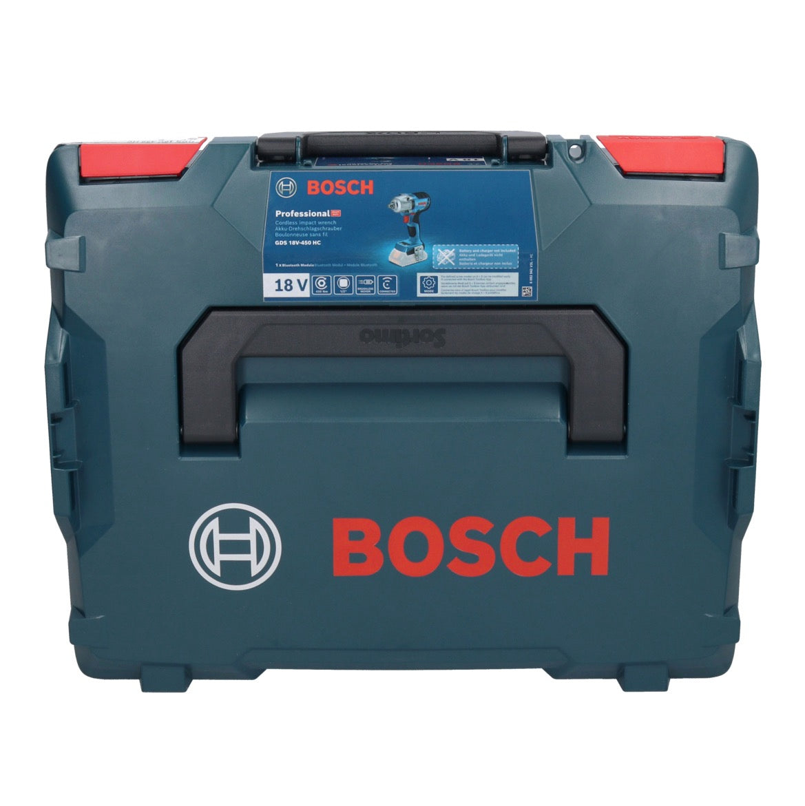 Bosch Professional Cordless Impact Wrench GDS 18V-450 HC - 450Nm Torque With Bluetooth, Includes L-BOXX