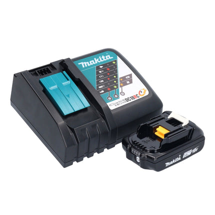 Makita DMR 055 RA1 radio inalámbrica 18 V FM con linterna 360° + 1x batería recargable 2,0 Ah + cargador