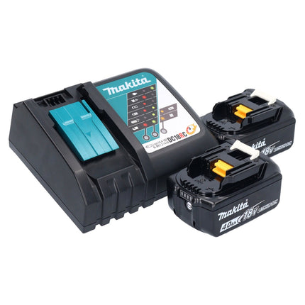 Makita DMR 055 RM radio inalámbrica 18 V FM con linterna 360° + 2x batería recargable 4,0 Ah + cargador