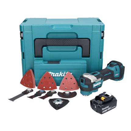 Makita DTM 52 T1JX4 utensile multifunzione a batteria 18 V Starlock Max Brushless + 1x batteria 5,0 Ah + set di accessori + Makpac - senza caricabatterie