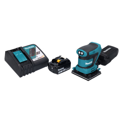 Makita DBO 480 RM1 cordless orbital sander 18 V 112 x 102 mm + 1x rechargeable battery 4.0 Ah + charger