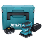 Makita DBO 480 T1J Ponceuse vibrante sans fil 112 x 102mm 18 V + 1x Batterie 5,0 Ah + Coffret - sans chargeur