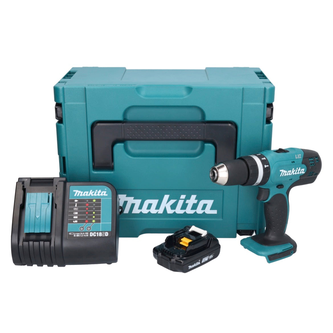 Makita DHP 453 SY1J cordless impact drill 18 V 42 Nm 1x battery