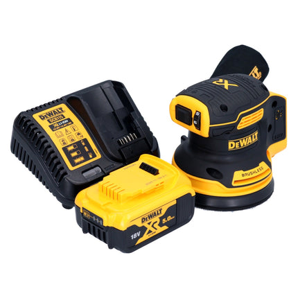 DeWalt DCW 210 P1 Akku Exzenterschleifer 18 V 125 mm Brushless + 1x Akku 5,0 Ah + Ladegerät - Toolbrothers