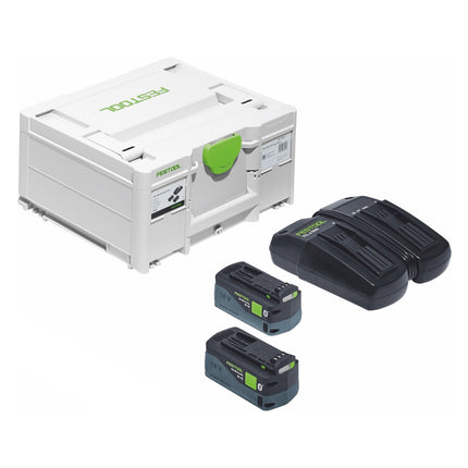 Festool CSC SYS 50 EBI-Set sega circolare a batteria 36 V ( 2x 18 V ) ( 577379 ) 168 mm brushless + base + 2x batteria 5,0 Ah + caricabatterie + systainer