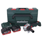Metabo WB 18 LTX BL 15-125 Quick amoladora angular sin cable 18 V 125 mm sin escobillas + 2x batería recargable 8,0 Ah + cargador + metaBOX