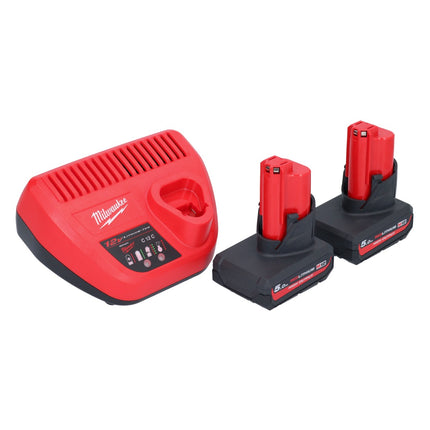 Milwaukee M12 GG-502 ingrassatore a batteria 12 V 562 bar + 2x batteria ricaricabile 5,0 Ah + caricatore