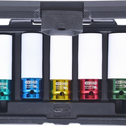 KS TOOLS 1/2" Alu-Felgen Kraft-Stecknuss-Satz, 5-tlg ( 515.1007 )