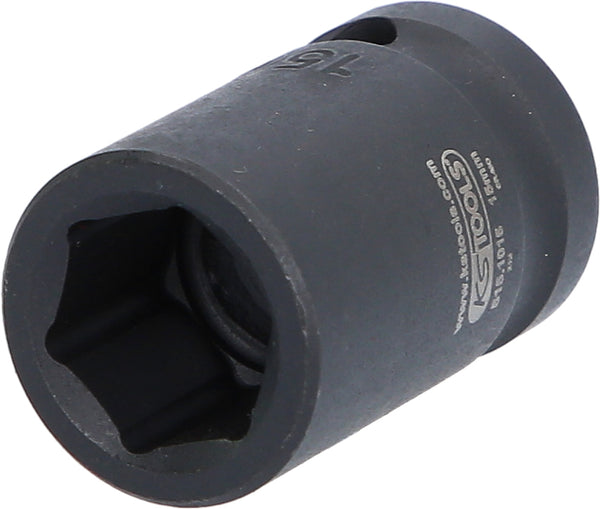 KS Tools 1/2" Sechskant-Stecknuss Extra Kurz – 15 Mm, Chrom-Molybdän, Für Maschinenbetätigung