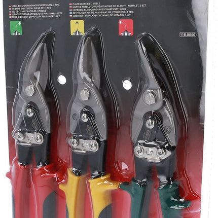 KS TOOLS Hebel-Blechdurchgangsscheren-Satz, 3-tlg ( 118.0050 ) - Toolbrothers