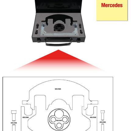 KS TOOLS Motoreinstell-Werkzeug-Satz für Mercedes, 8-tlg ( 400.0385 )