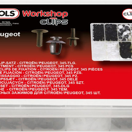 KS TOOLS Befestigungs-Clip-Satz Citroën/Peugeot, 345-tlg ( 420.0650 ) - Toolbrothers