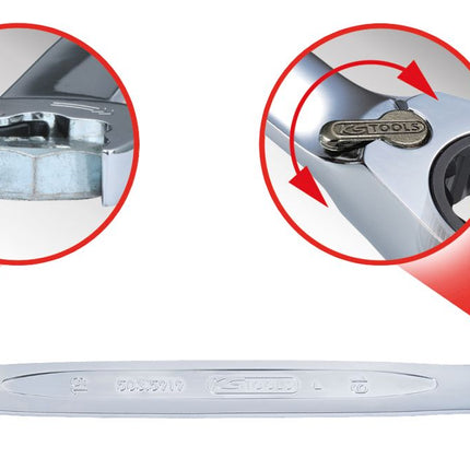 KS TOOLS DUO GEARplus Ringmaulschlüssel,Maul-Ratschenfunktion 16mm, umschaltbar ( 503.5916 ) - Toolbrothers