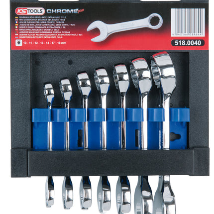 KS TOOLS CHROMEplus Ringmaulschlüssel-Satz, kurz, 7-tlg ( 518.0040 ) - Toolbrothers