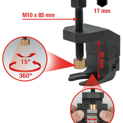KS TOOLS Universal Scheibenwischerarm-Abzieher mit verstellbarer Abziehgabel, 16-38 mm ( 700.1178 ) - Toolbrothers