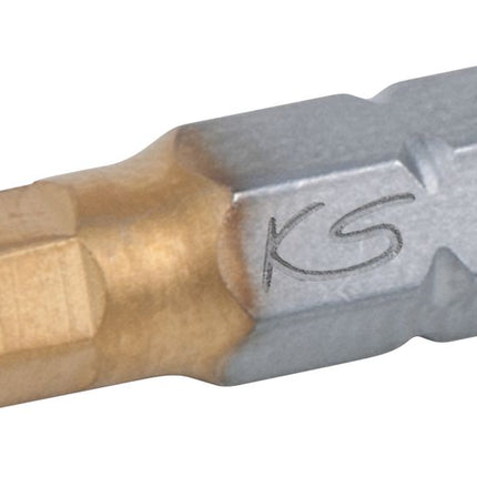 KS TOOLS 1/4' Punta TIN para tornillos con encastre hexagonal, 25mm, 10mm, paquete de 5 ( 911.3679 )