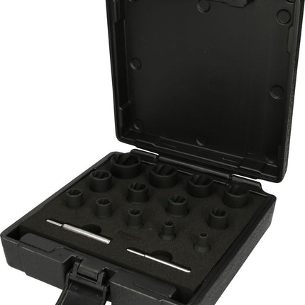 KS TOOLS 1/4"+1/2" Spiral-Profil-Kraft-Stecknuss-Satz, 15-tlg ( 913.1460 ) - Toolbrothers