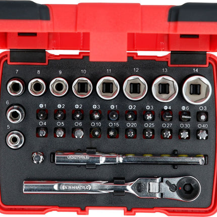 KS TOOLS 1/4" TORSIONpower Bit-Stecknuss-Box, 33-tlg ( 918.3005 ) - Toolbrothers