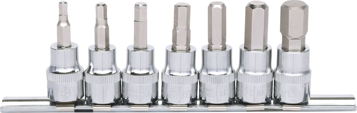 KS Tools Bit-Stecknuss-Satz 7-tlg. – Innensechskant 4-12mm, 3/8" Antrieb, Chrom Vanadium