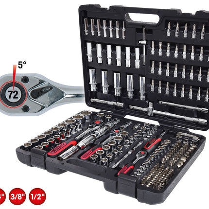 KS TOOLS 1/4"+3/8"+1/2" CHROMEplus Steckschlüssel-Satz, 195-tlg ( 918.0795 ) - Toolbrothers