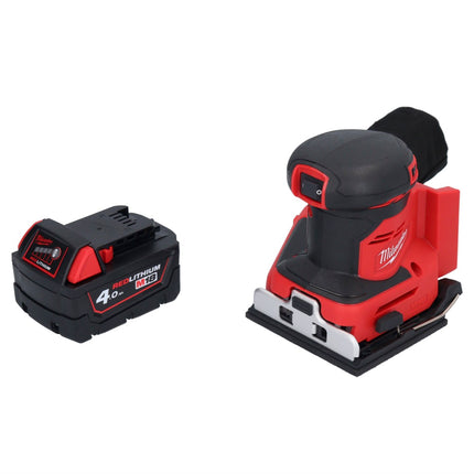Lijadora orbital sin cable Milwaukee M18 BQSS-401 18 V 113 x 104 mm sin escobillas + 1x batería recargable 4,0 Ah - sin cargador