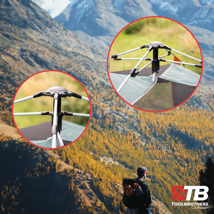 Toolbrothers Namiot kempingowy dla 2-4 osób Namiot kopułowy Namiot hydrauliczny Wodoodporny, 2000-3000 mm słupa wody