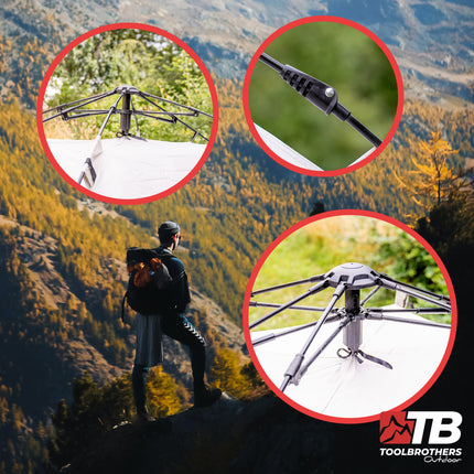 Toolbrothers Tienda de campaña exterior para 2-4 personas Tienda cúpula hidráulica Tienda pop-up Impermeable, 2000 mm columna de agua + colchón aislante