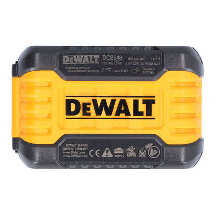 DeWalt 2x DCB 548 Akku 18 V / 54 V max. 12 Ah / 12000 mAh Li-Ion XR FLEXVOLT - mit Ladestandanzeige