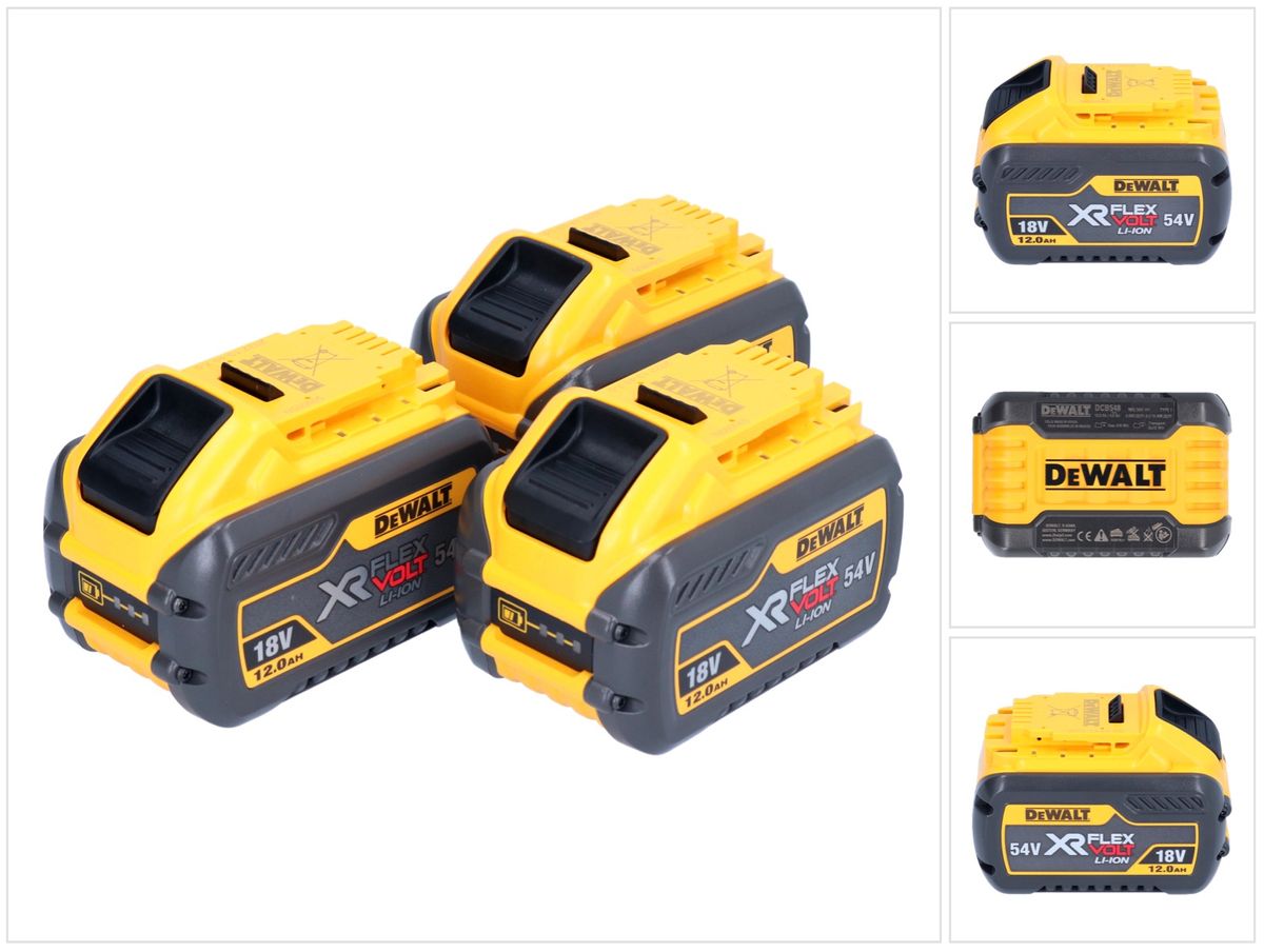 DeWalt 3x DCB 548 battery 18 V 54 V 12 Ah 12000 mAh Li