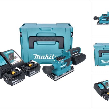 Levigatrice orbitale a batteria Makita DBO 382 RFJ 18 V 93 x 185 mm senza spazzole + 2x batteria ricaricabile 3,0 Ah + caricabatterie + Makpac