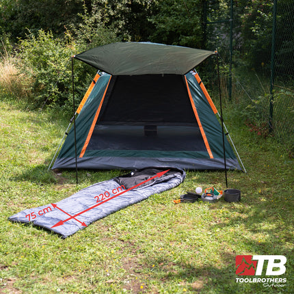 Set da campeggio all'aperto Toolbrothers tenda per 2-4 persone tenda idraulica pop-up + attrezzatura da campeggio 13 pezzi