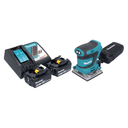 Makita DBO 484 RM cordless orbital sander 18 V 112 x 102 mm + 2x rechargeable battery 4.0 Ah + charger