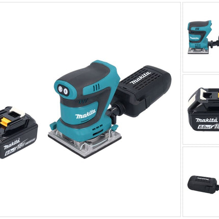 Makita DBO 484 G1 cordless orbital sander 18 V 112 x 102 mm + 1x rechargeable battery 6.0 Ah - without charger