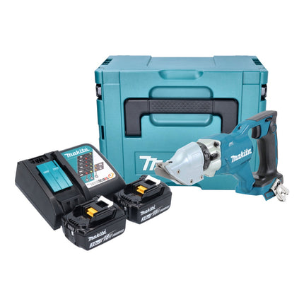 Makita DJS 200 RFJ Cisaille à tôle sans fil 18 V 2,0 mm Brushless + 2x batterie 3,0 Ah + chargeur + Makpac