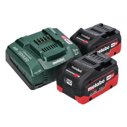 Metabo WVB 18 LTX BL 15-125 Smerigliatrice angolare rapida a batteria 18 V 125 mm ( 601731660 ) senza spazzole + 2x batteria ricaricabile 5,5 Ah + caricabatterie + metaBOX