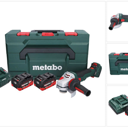 Metabo WVB 18 LTX BL 15-125 Smerigliatrice angolare rapida a batteria 18 V 125 mm senza spazzole + 2x batteria ricaricabile 8,0 Ah + caricatore + metaBOX