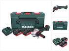 Metabo WVB 18 LTX BL 15-125 Smerigliatrice angolare rapida a batteria 18 V 125 mm senza spazzole + 2x batteria ricaricabile 8,0 Ah + caricatore + metaBOX