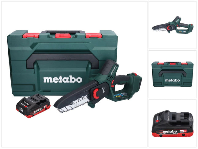 Metabo MS 18 LTX 15 podadora sin cable 18 V 15 cm 5 m/s + 1x batería recargable 4,0 Ah + metaBOX - sin cargador