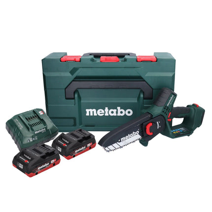 Metabo MS 18 LTX 15 sega da potatura a batteria 18 V 15 cm 5 m/s + 2x batteria 4,0 Ah + caricatore + metaBOX