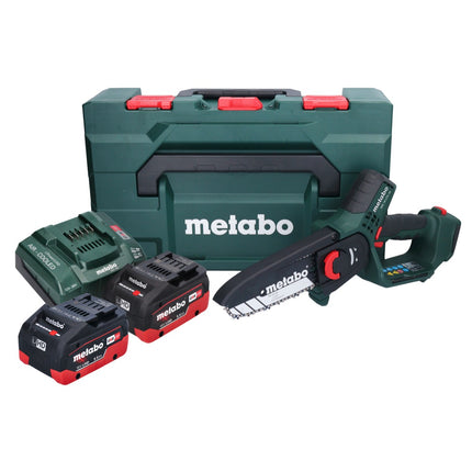 Metabo MS 18 LTX 15 podadora sin cable 18 V 15 cm 5 m/s + 2x batería recargable 5,5 Ah + cargador + metaBOX