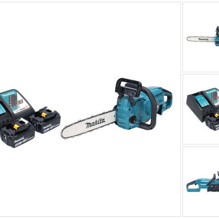 Makita DUC 357 RM2X2 Akku Kettensäge 18 V 35 cm 7,7 m/s Brushless + 2x Akku 4,0 Ah + Ladegerät