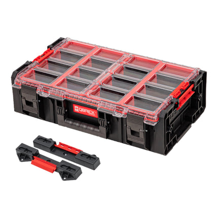 Qbrick System ONE Organizer 2XL 2.0 + Qbrick System ONE Connect Adapter impilabile 582 x 387 x 172 mm 19,5 L IP66 con 4 intarsi e 12 divisori