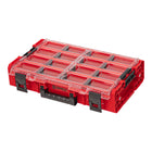 Qbrick System ONE Organiser XL 2.0 Long Bin RED ULTRA HD Custom stackable 582 x 387 x 131 mm 13.5 l IP66 with 4 inlays and 12 dividers
